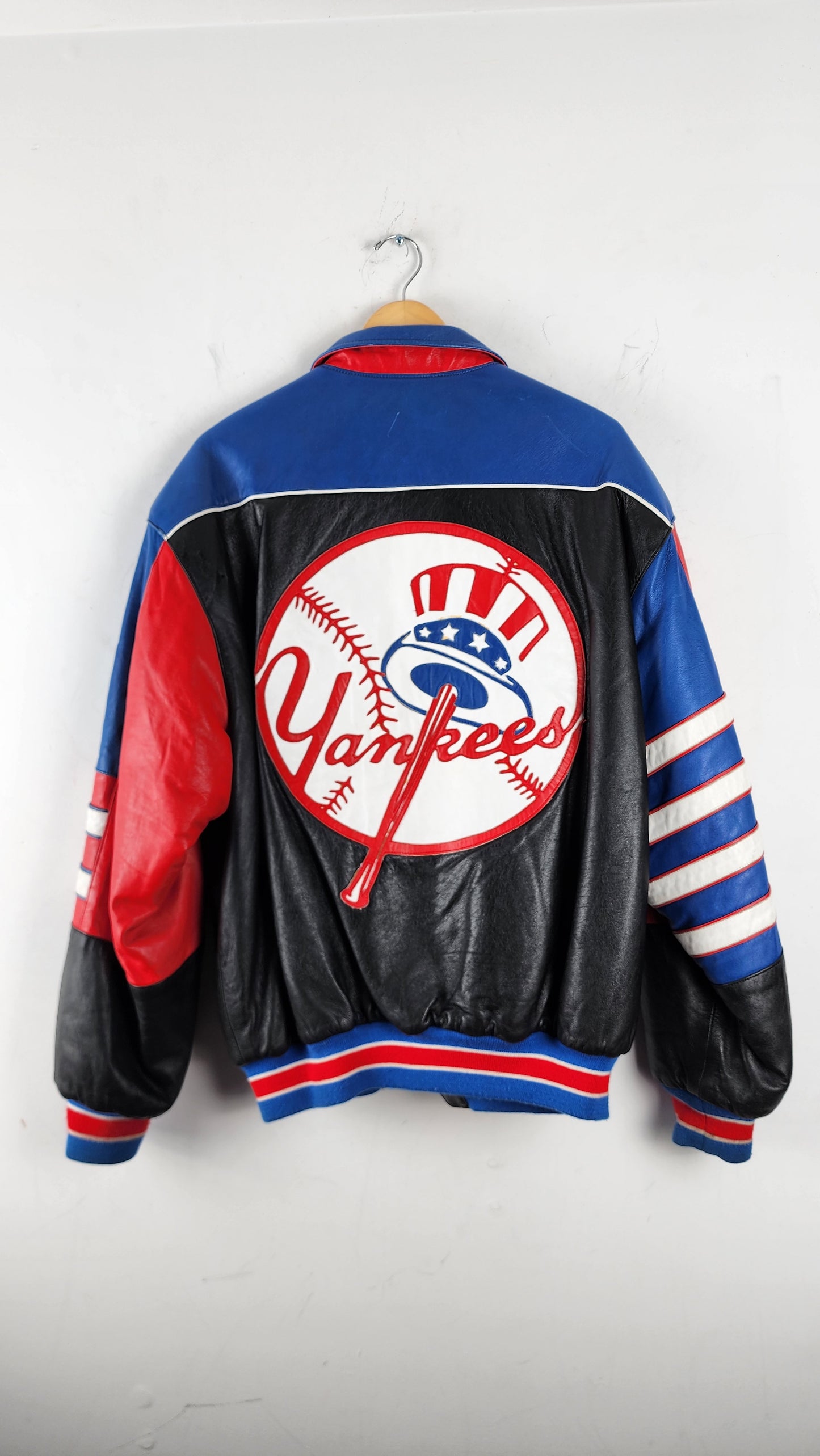 Vintage 90s Reversible Jeff Hamilton Yankees Leather Jacket