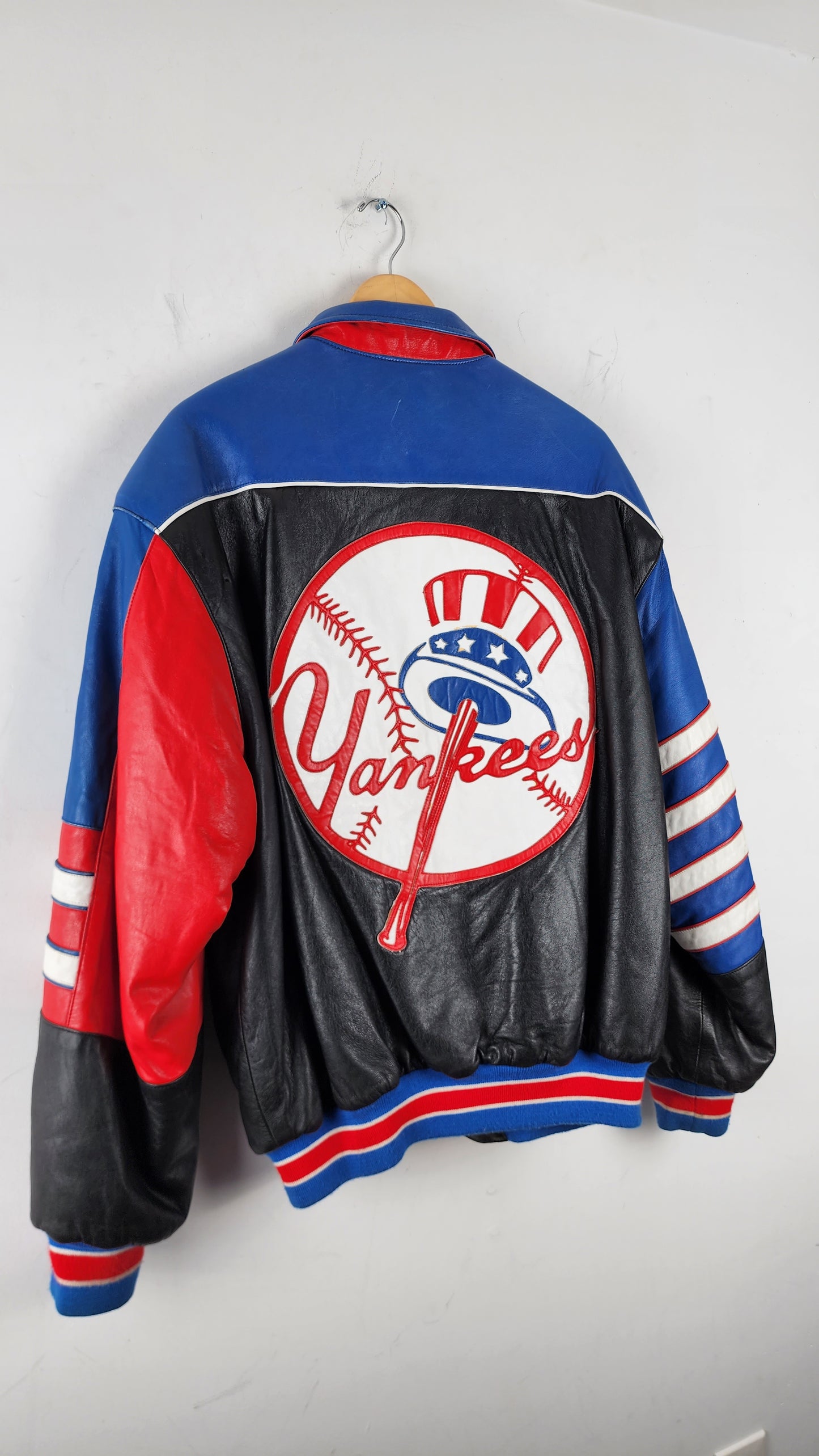 Vintage 90s Reversible Jeff Hamilton Yankees Leather Jacket