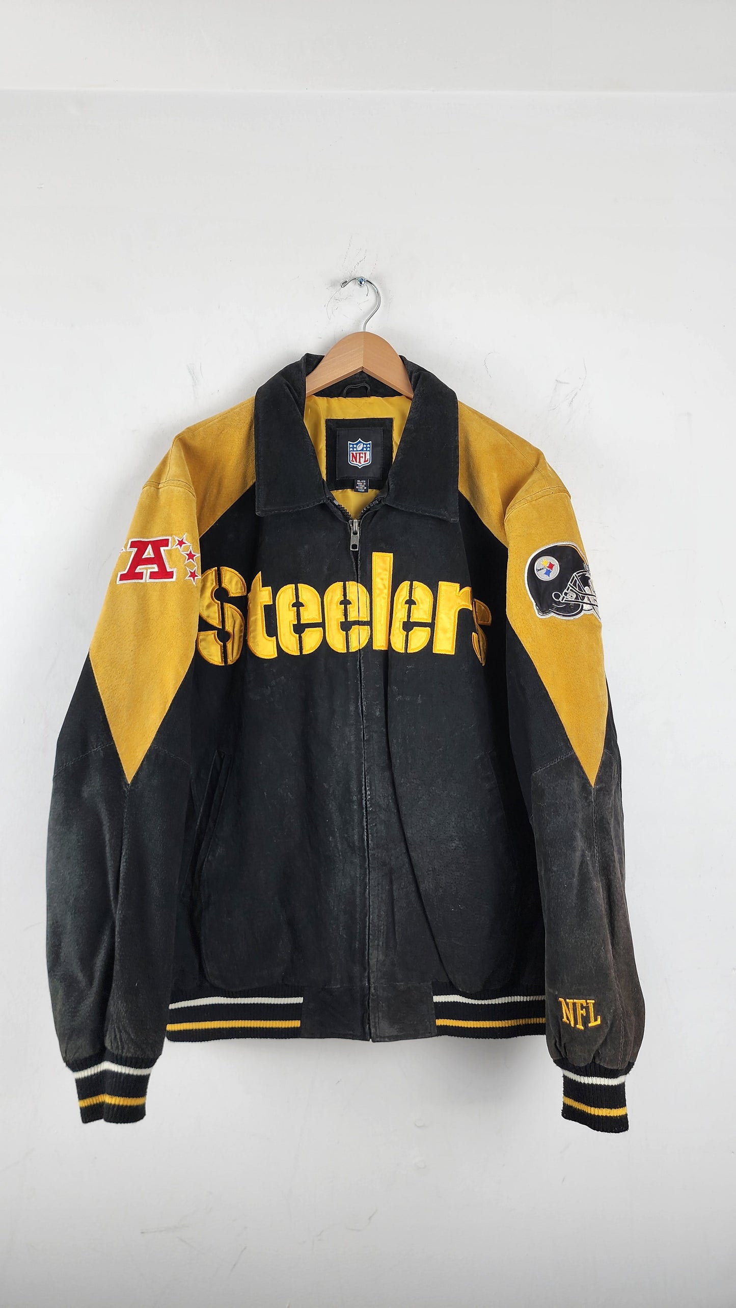 Vintage NFL Steelers Leather Jacket