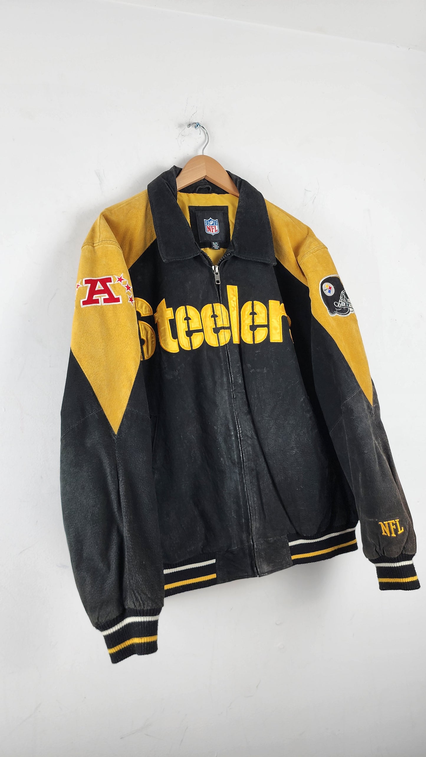 Vintage NFL Steelers Leather Jacket