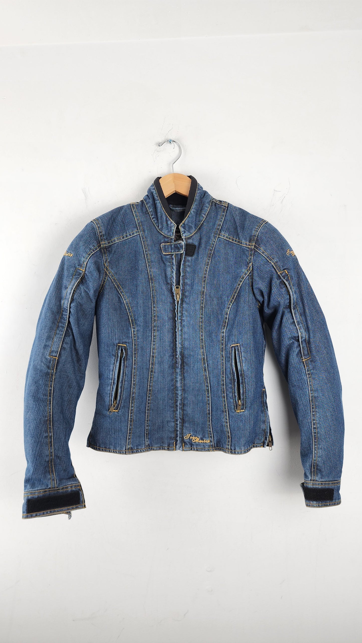 Womens Vintage Denim Moto Jacket