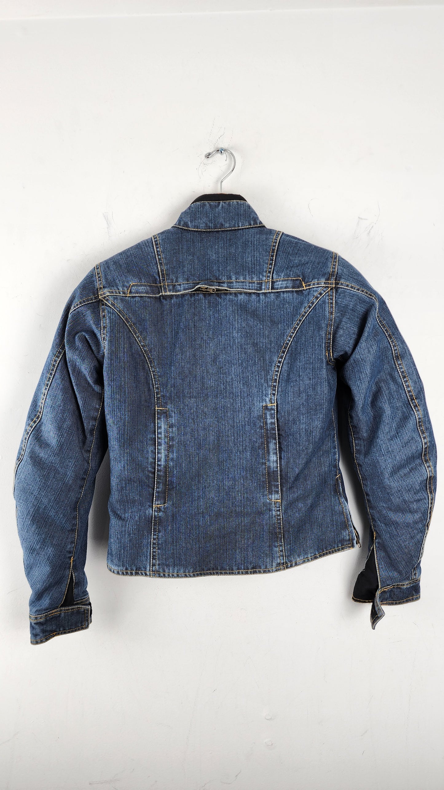 Womens Vintage Denim Moto Jacket