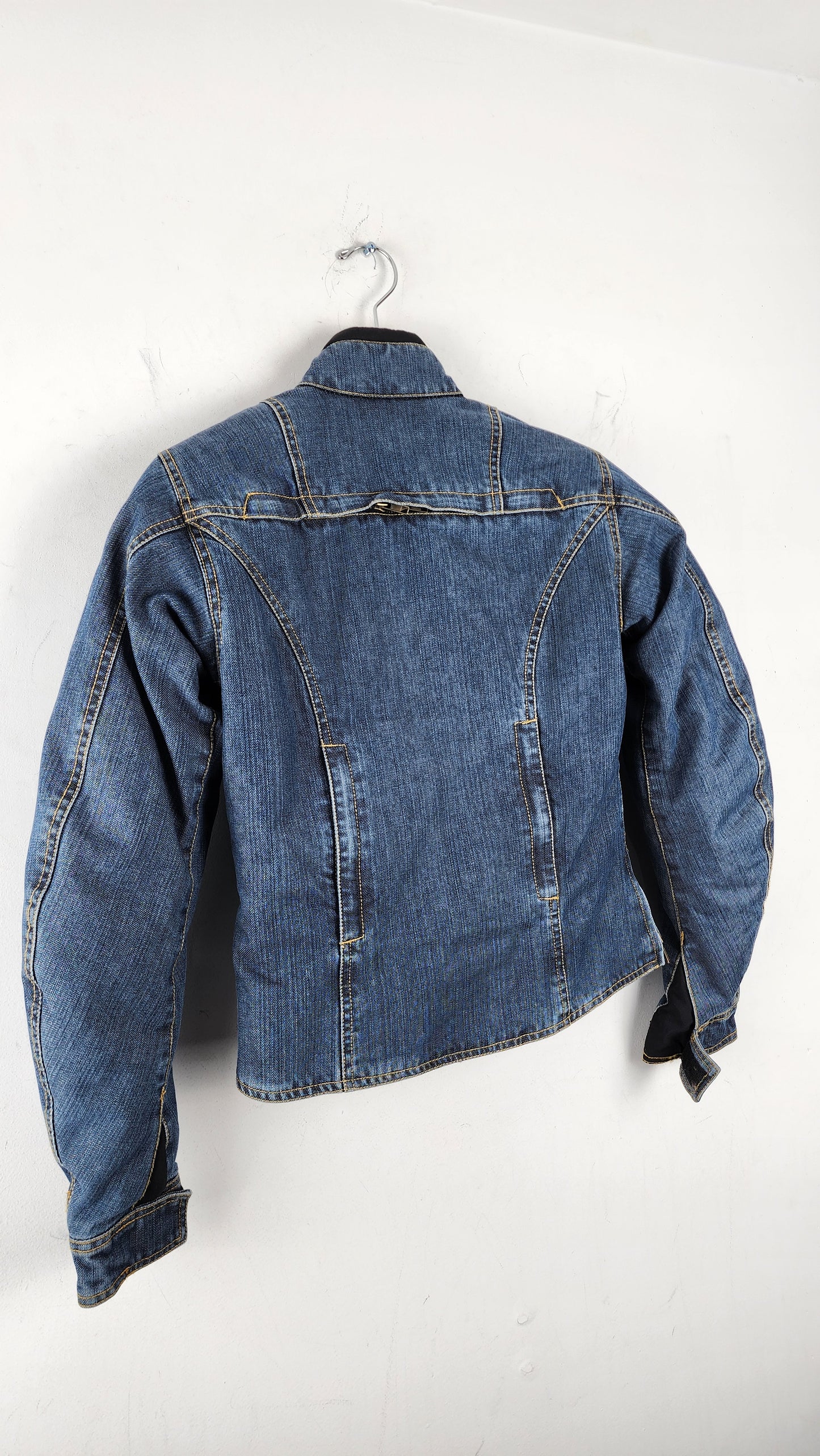 Womens Vintage Denim Moto Jacket