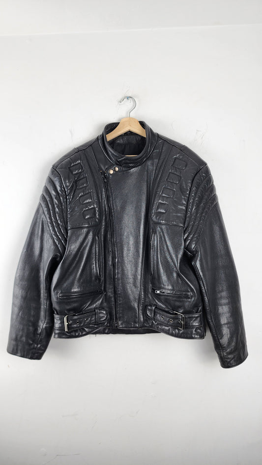 Late 80S Open Road Leather Biker Jacket