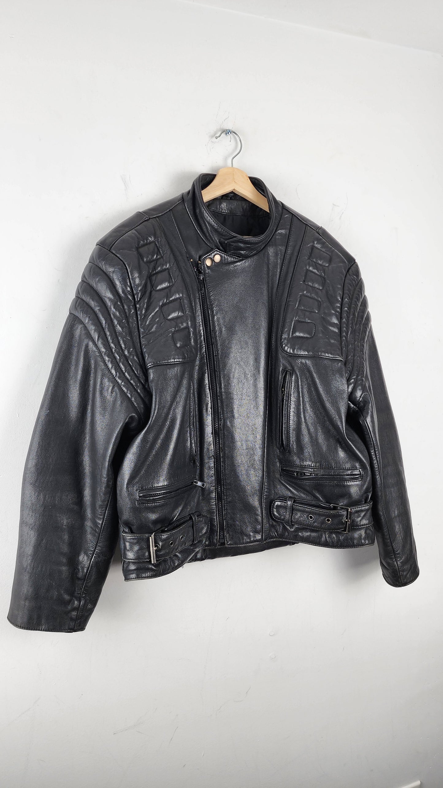 Late 80S Open Road Leather Biker Jacket