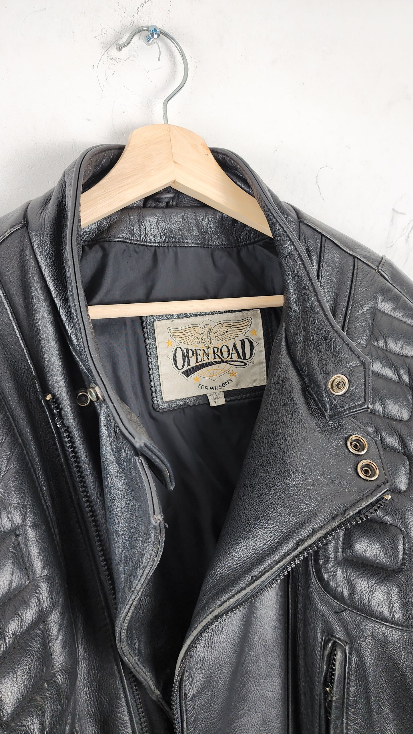 Late 80S Open Road Leather Biker Jacket