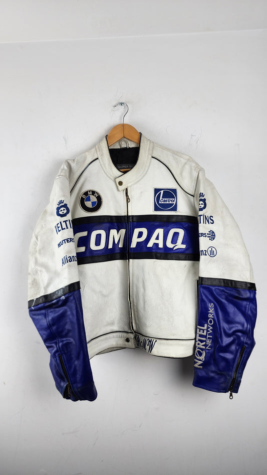 Late 90s Rare Vintage BMW Compaq Leather Jacket