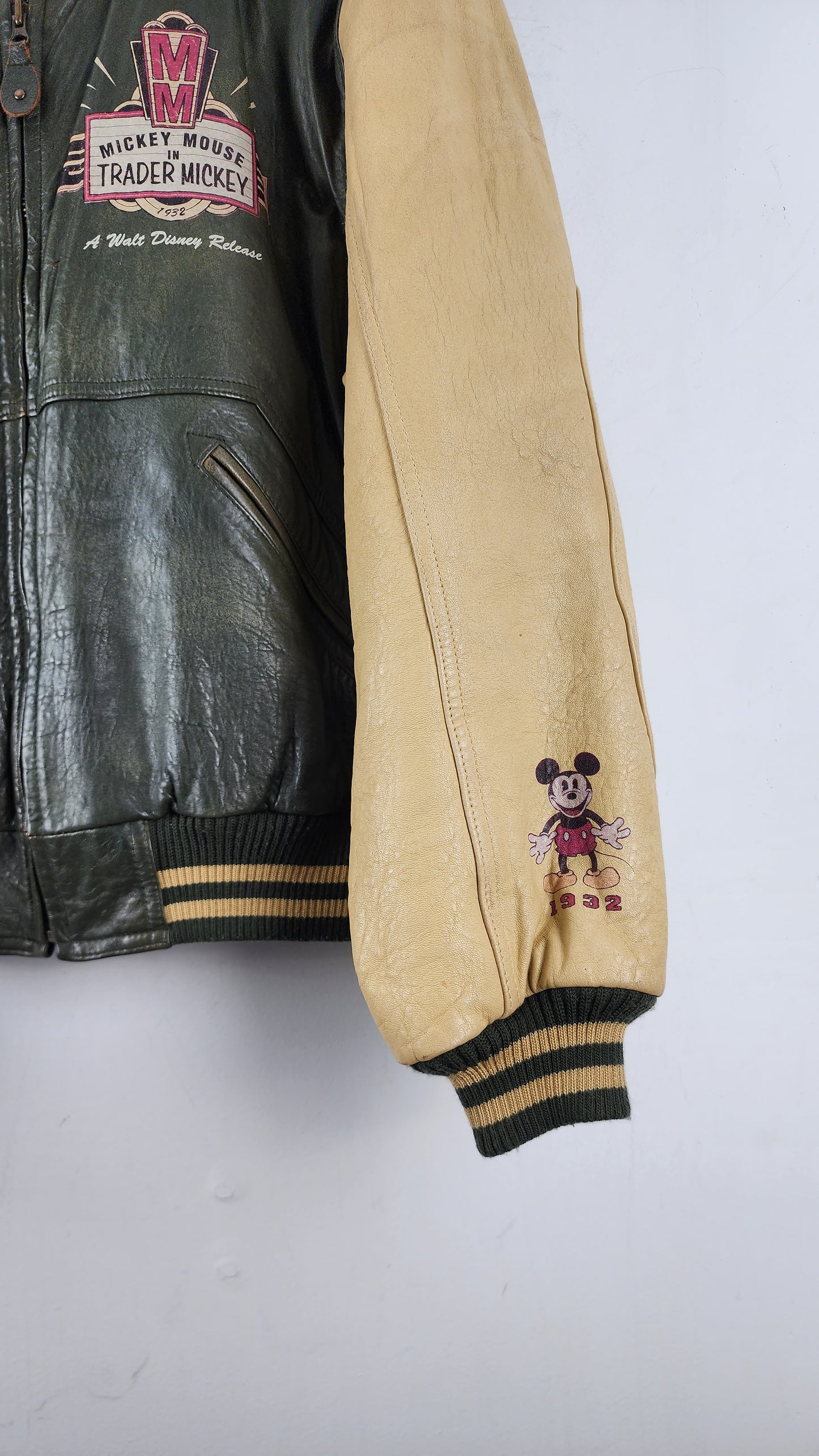 Late 90s Mickey Mouse Walt Disney Leather Jacket