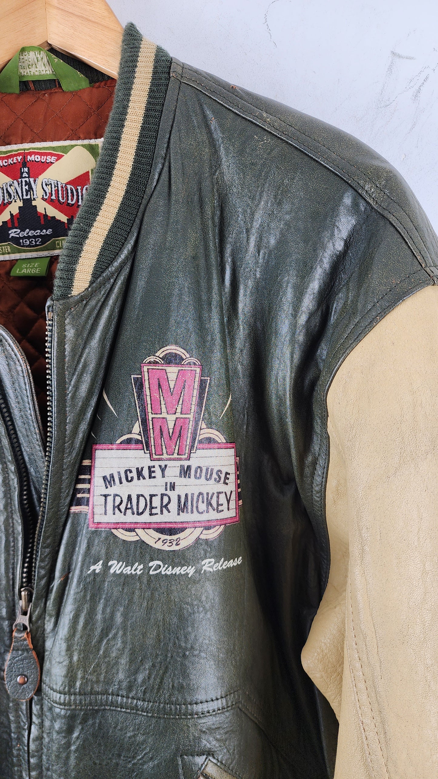 Late 90s Mickey Mouse Walt Disney Leather Jacket