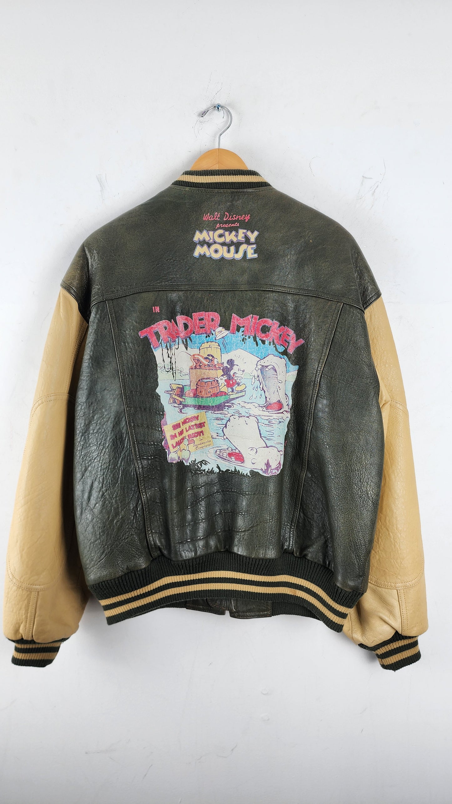 Late 90s Mickey Mouse Walt Disney Leather Jacket