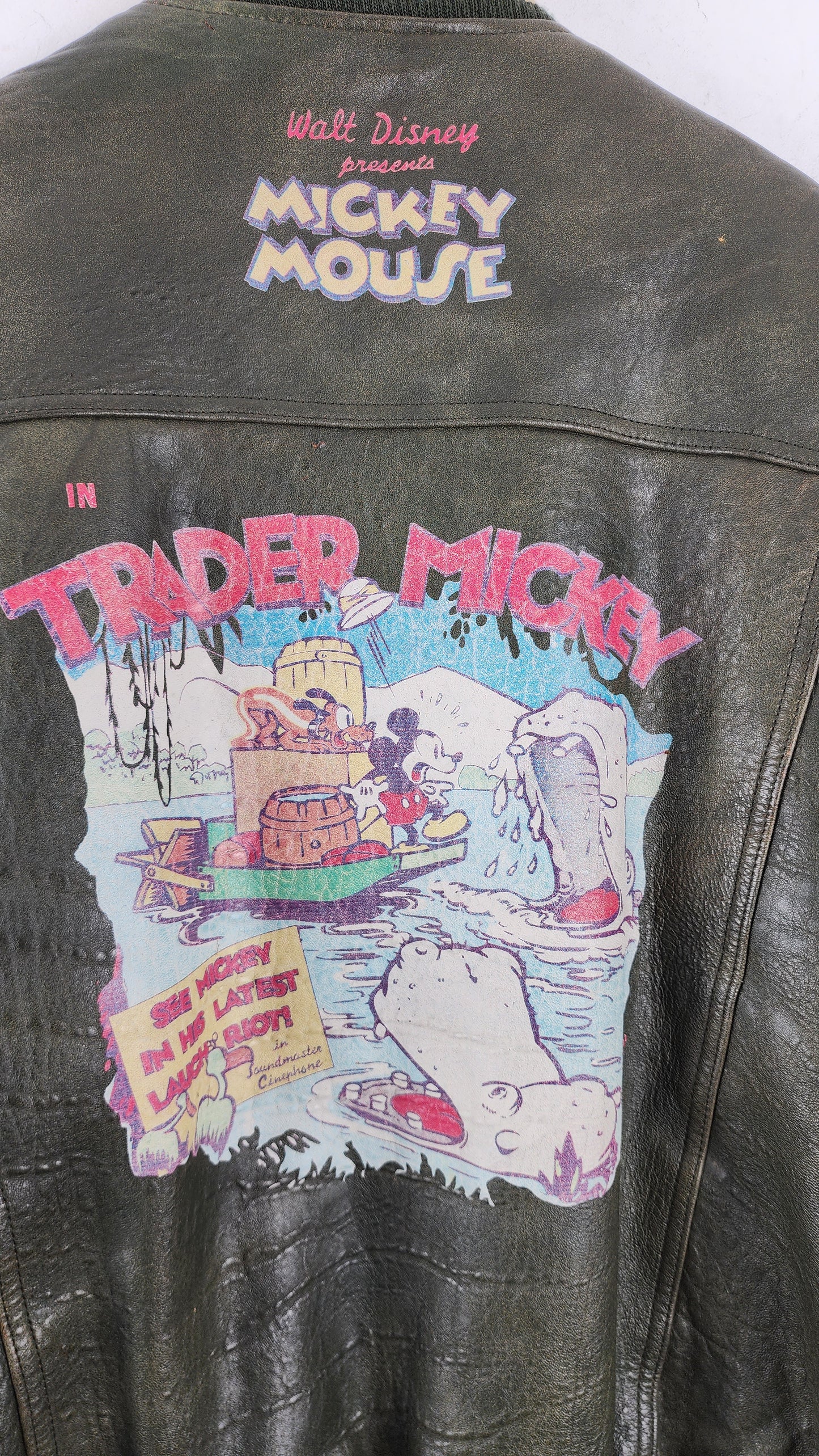 Late 90s Mickey Mouse Walt Disney Leather Jacket