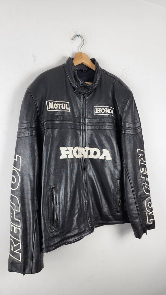 Vintage Repsol Honda Leather Moto Jacket