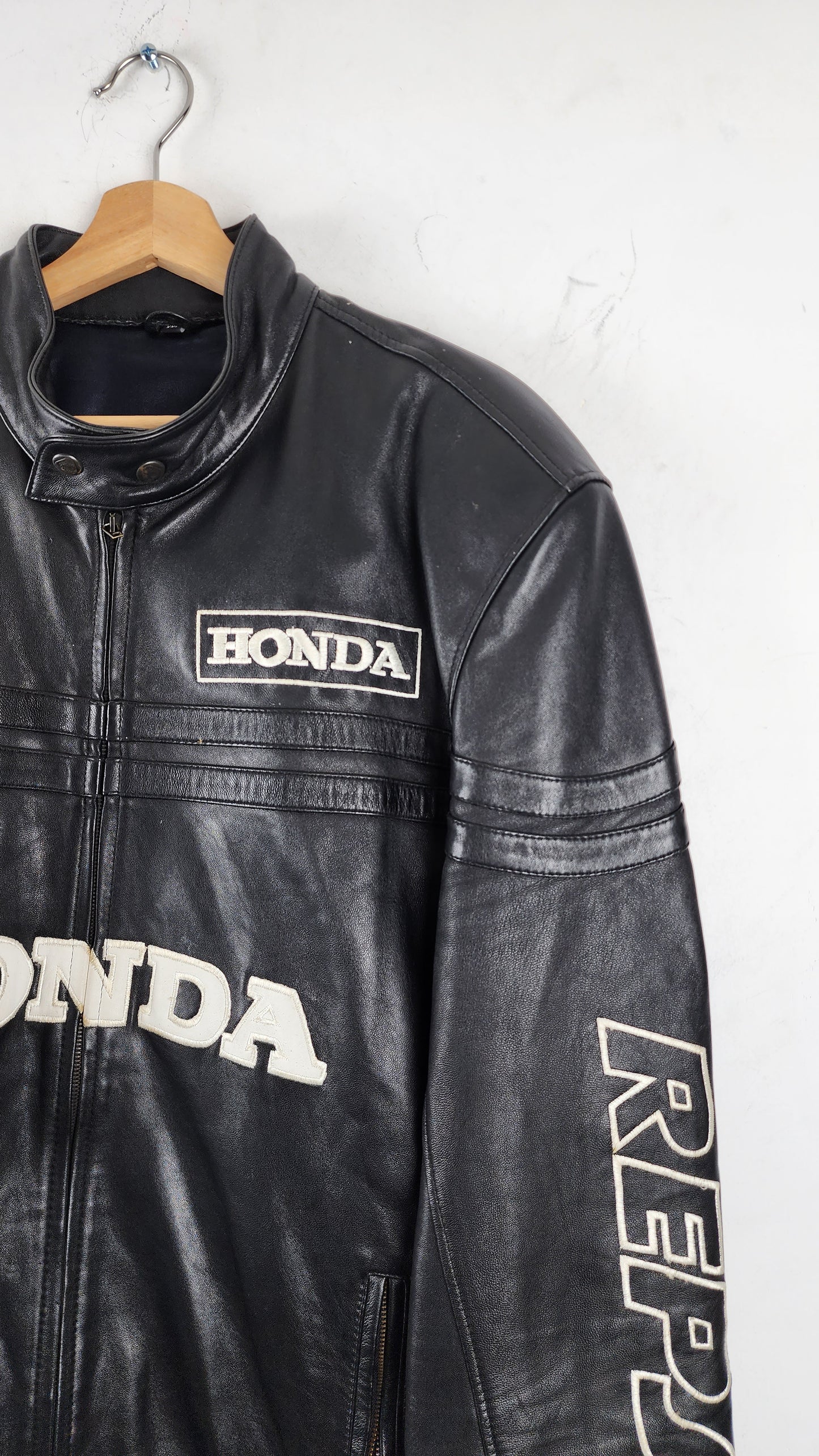 Vintage Repsol Honda Leather Moto Jacket