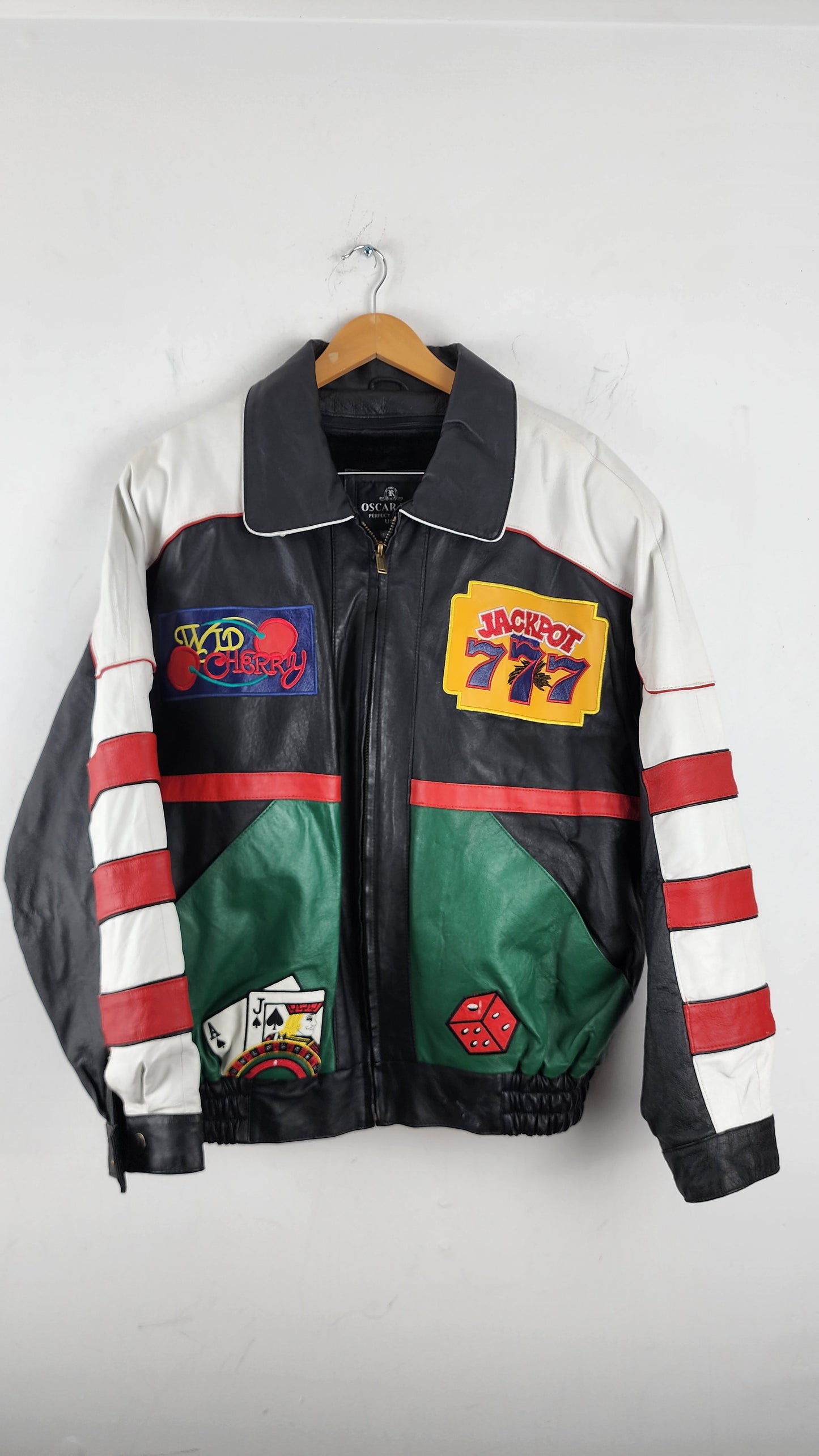 Late 90s Vintage Leather Las Vegas Casino Jackpot Leather Jacket