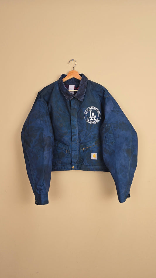 Vintage Carhartt X LA Dodgers Cropped Jacket | Camo Blue P010