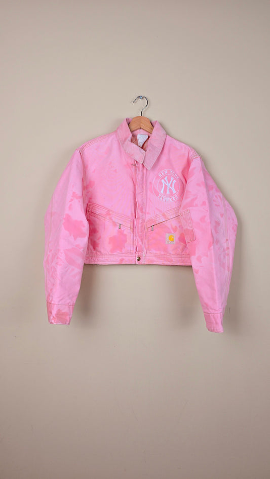Vintage Carhartt X NY Yankees Cropped Jacket | Camo Pink - Size S (001)