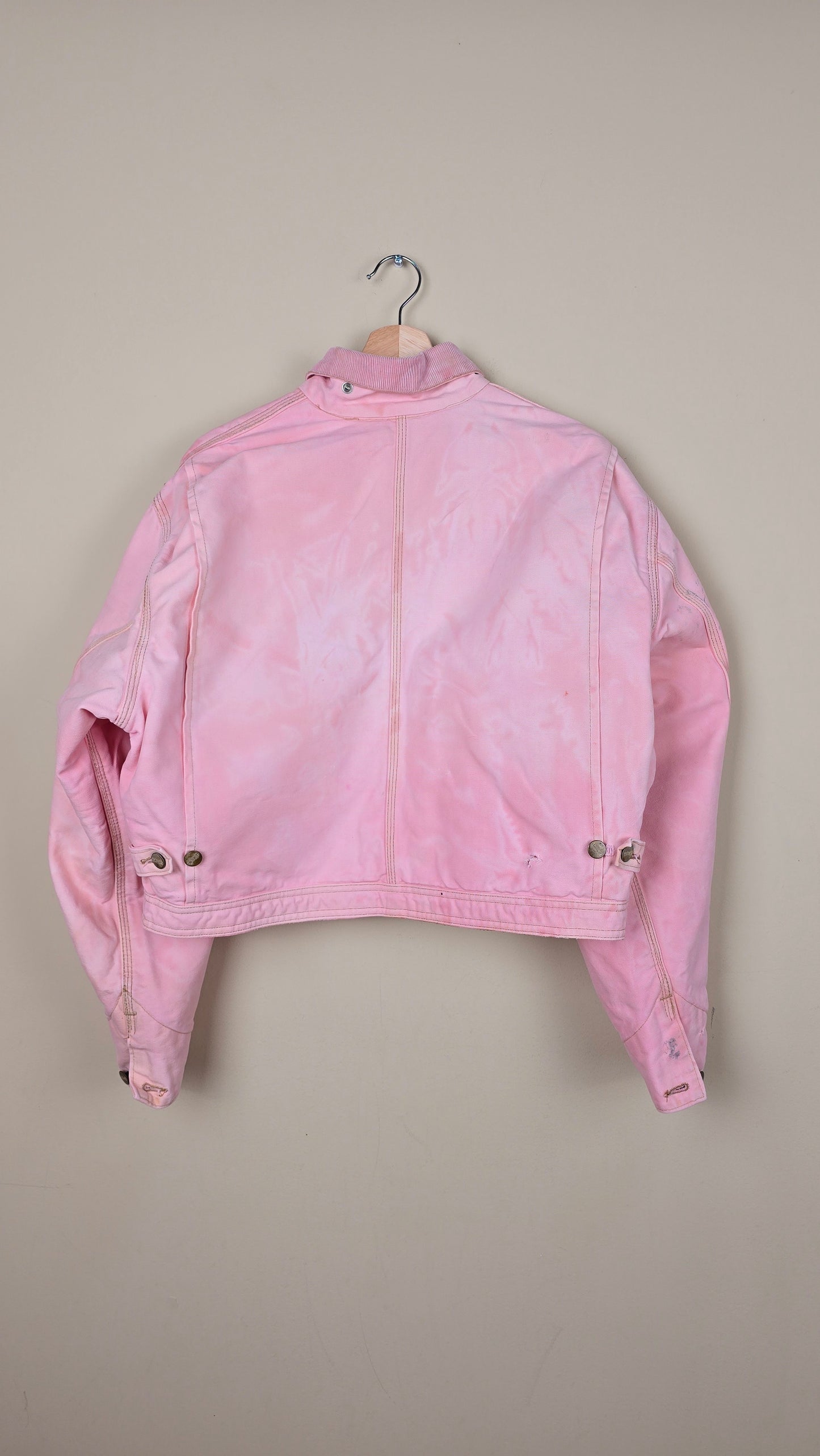 Vintage Carhartt X NY Yankees Cropped Jacket | Baby Pink - Size L (011)