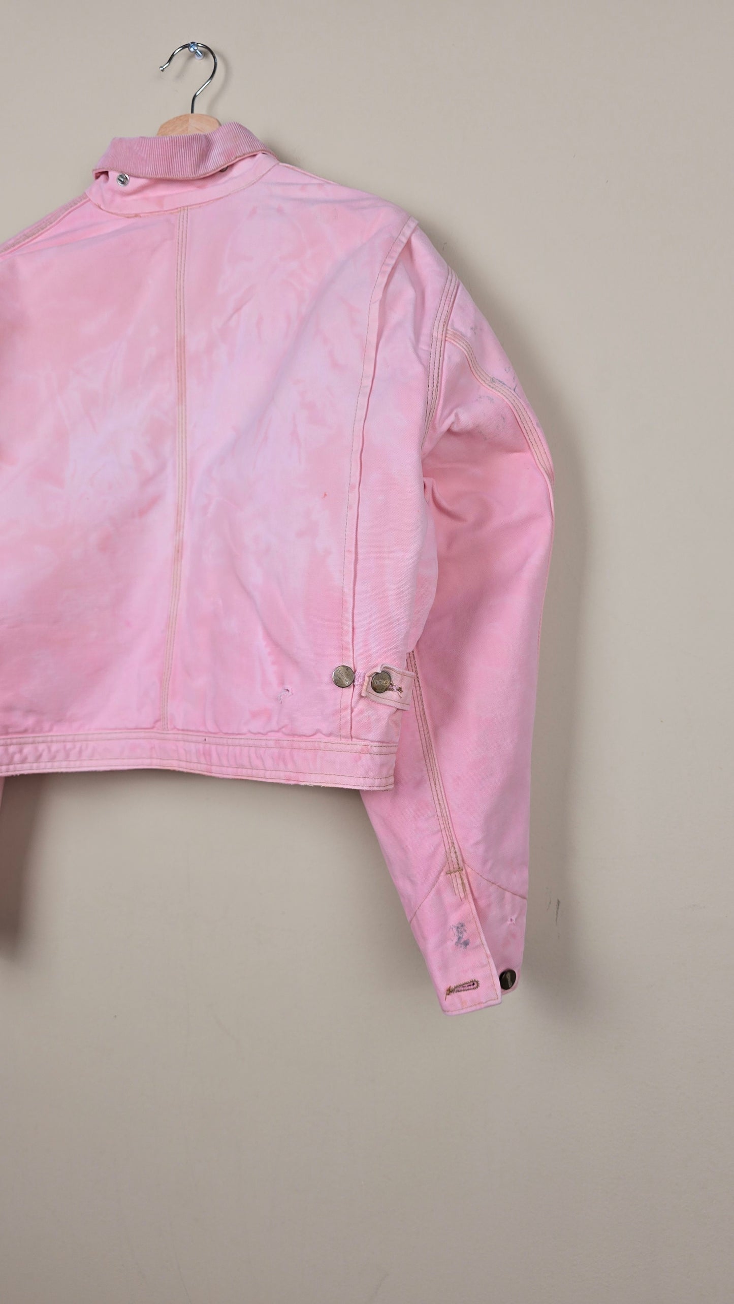 Vintage Carhartt X NY Yankees Cropped Jacket | Baby Pink - Size L (011)