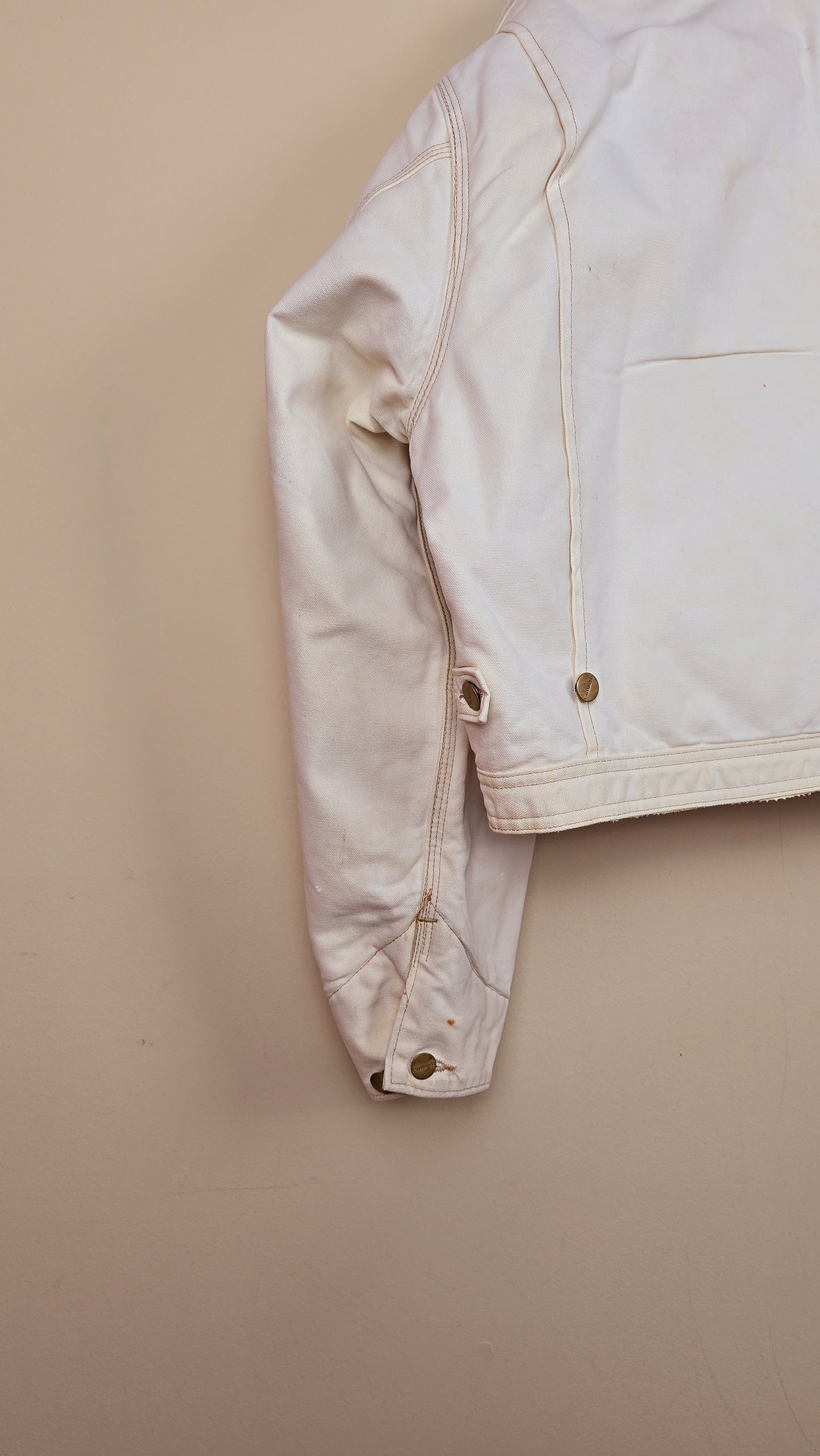 Vintage Carhartt X NY Yankees Cropped Jacket | Beige - Size 2xL (014)