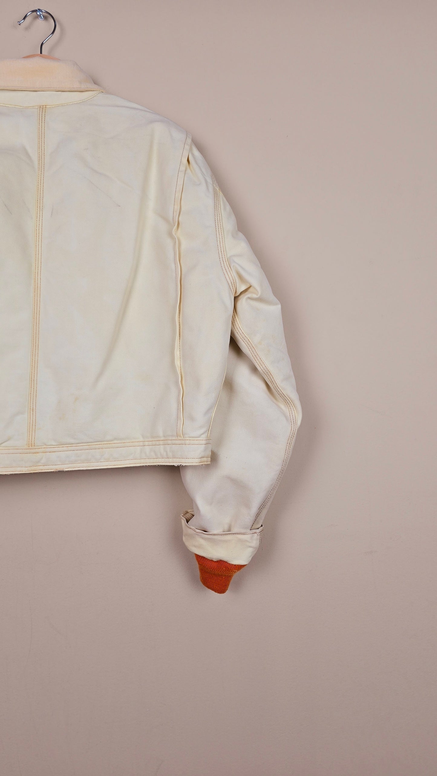 Vintage Carhartt X NY Yankees Cropped Jacket | Beige - Size L (015)