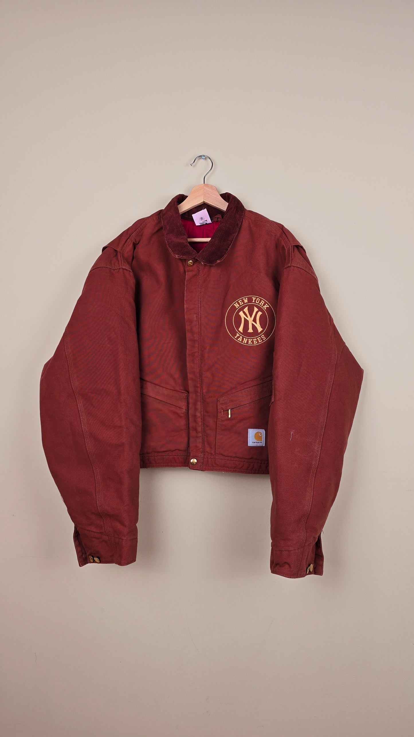 Vintage Carhartt X NY Yankees Cropped Jacket | Chocolate - Size 2xL (018)