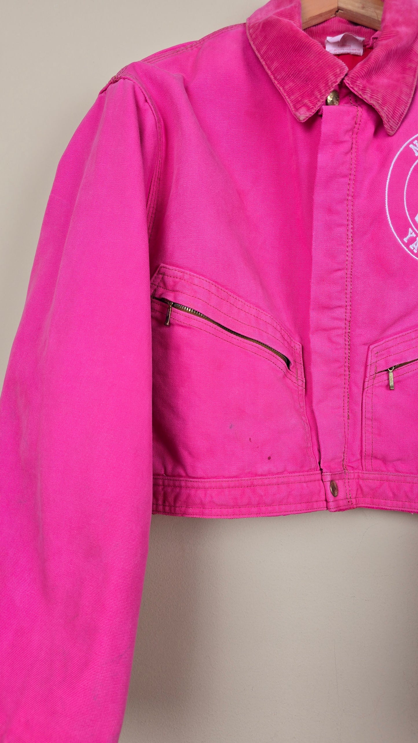 Vintage Carhartt X NY Yankees Cropped Jacket | Pink - Size M (020)