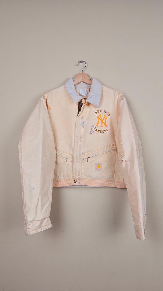 Vintage Carhartt X NY Yankees Cropped Jacket | Beige - Size M (021)