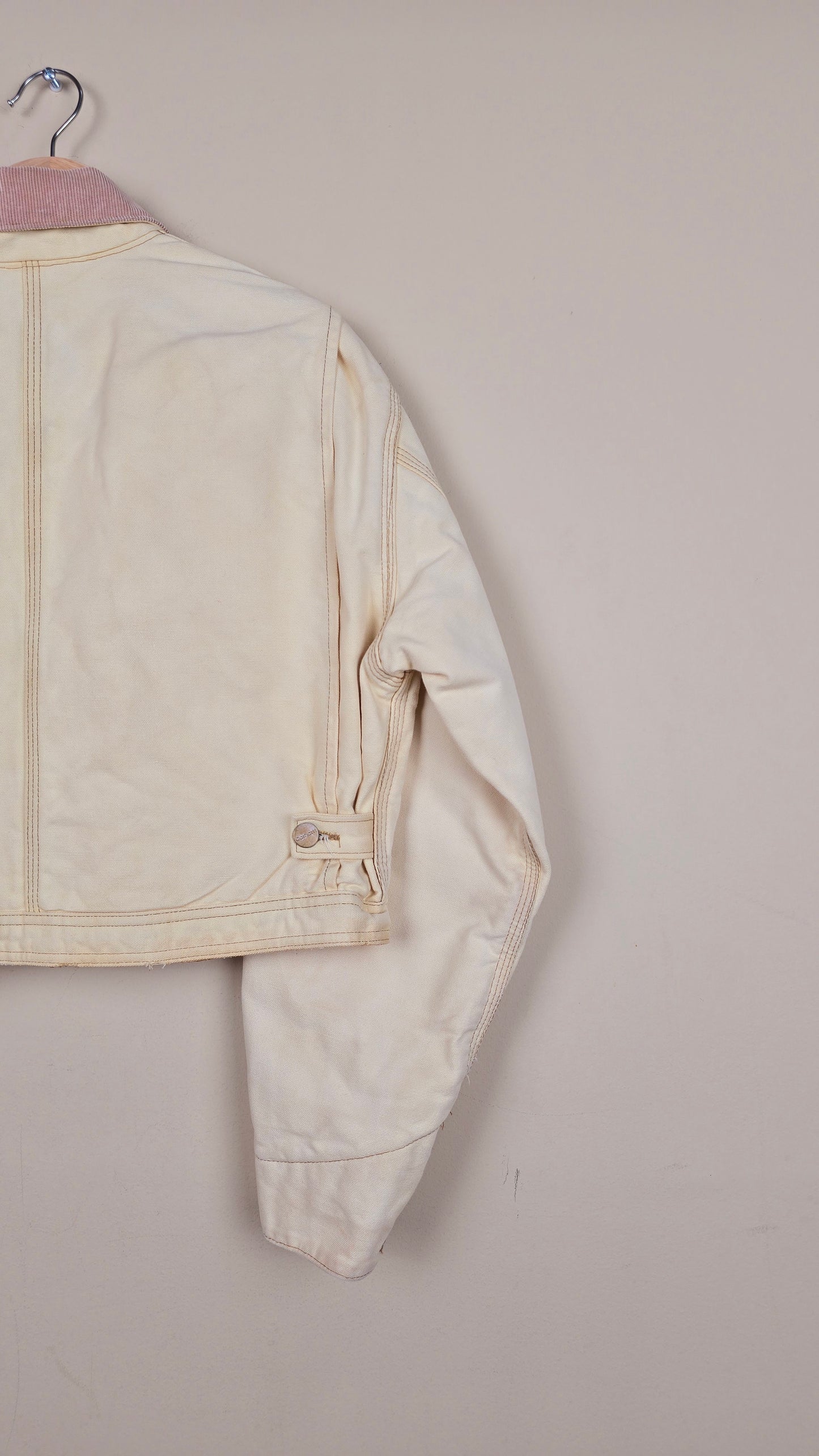 Vintage Carhartt X NY Yankees Cropped Jacket | Beige - Size S (023)