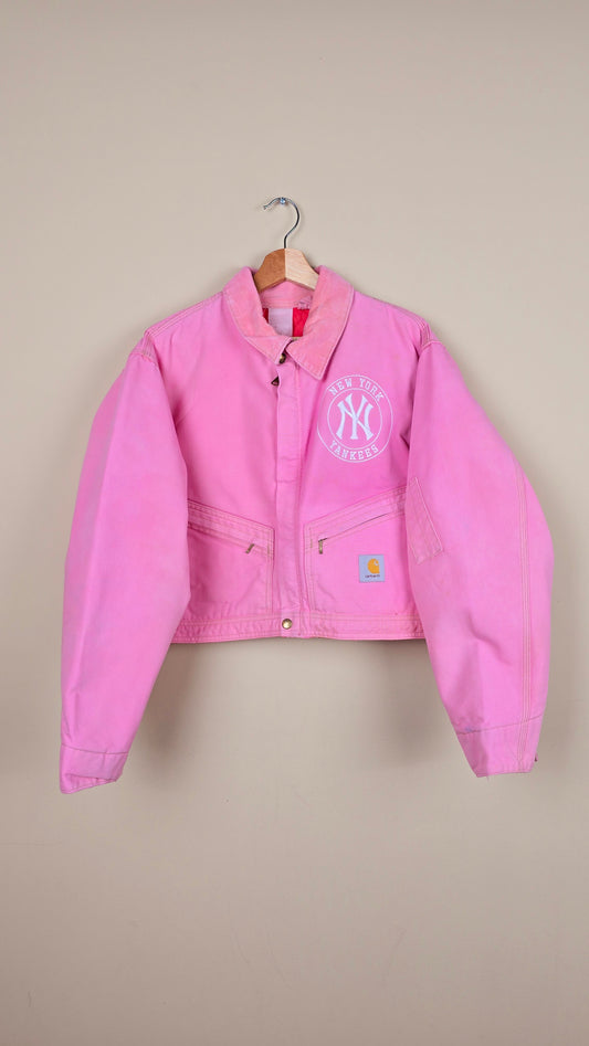Vintage Carhartt X NY Yankees Cropped Jacket | Pink - Size M (026)