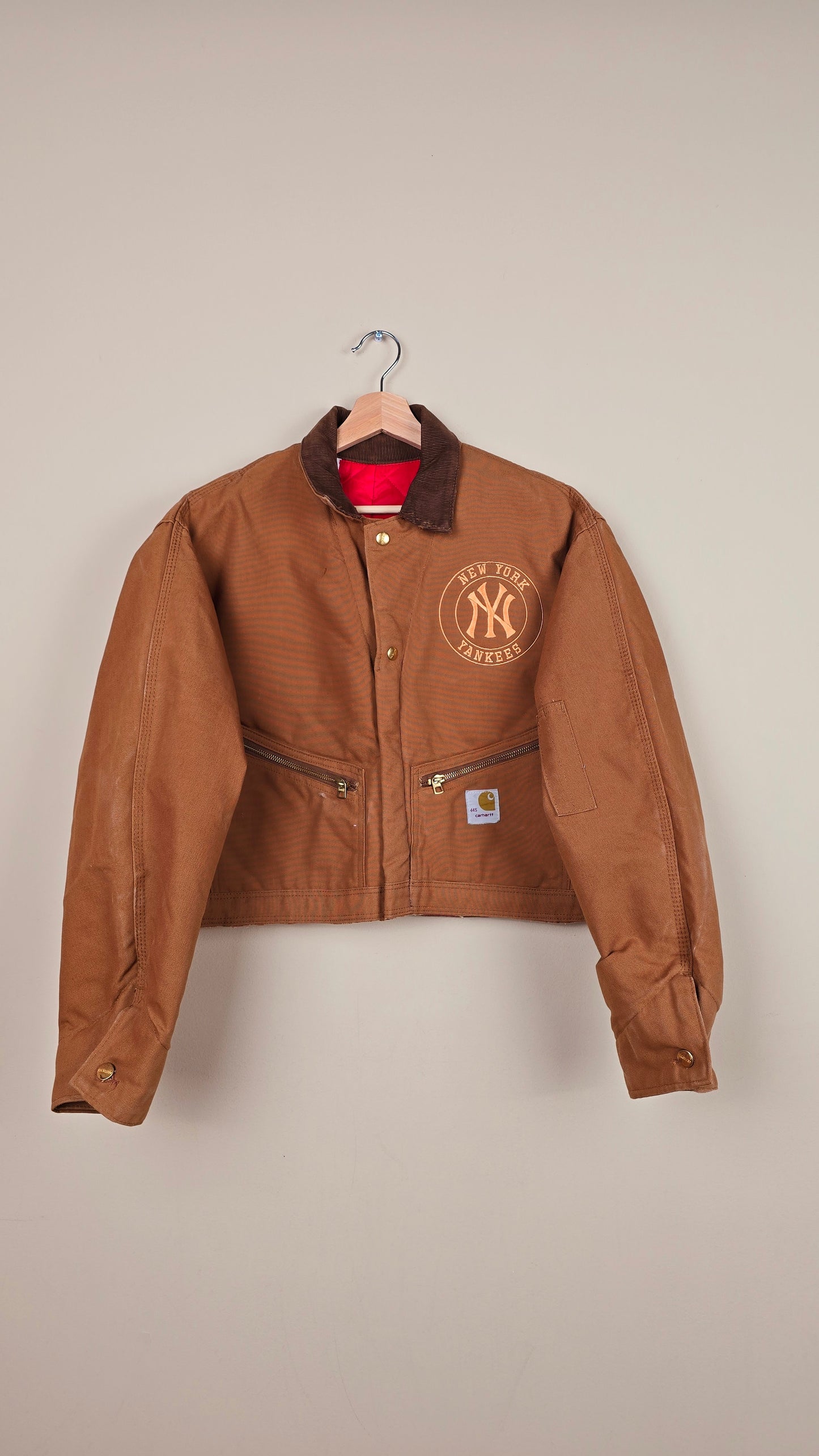 Vintage Carhartt X NY Yankees Cropped Jacket | Brown - Size M (027)