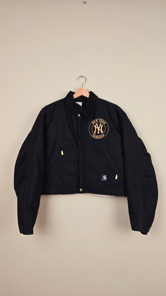 Vintage Carhartt X NY Yankees Cropped Jacket | Jet Black - Size L (030)