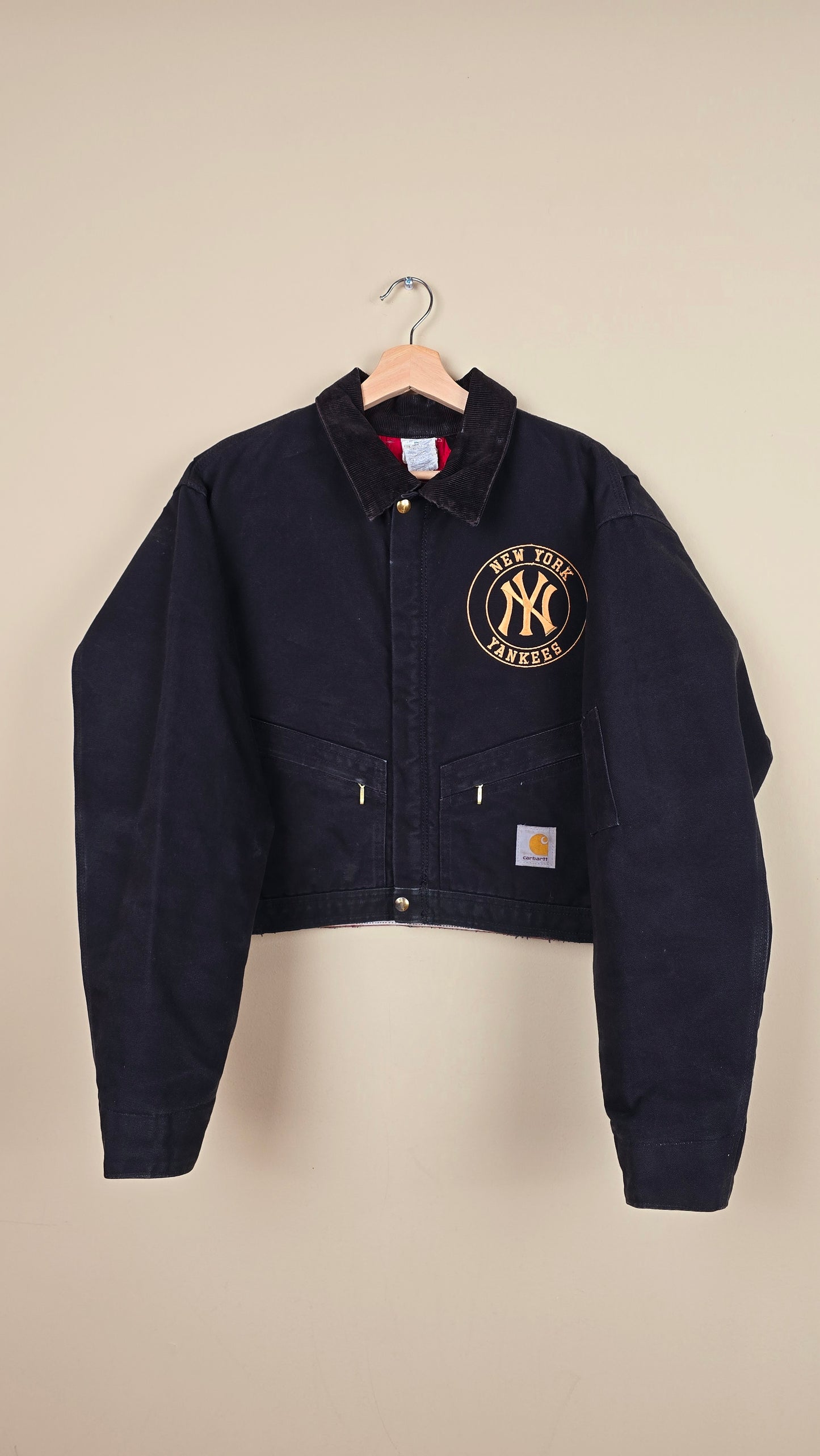 Vintage Carhartt X NY Yankees Cropped Jacket | Black - Size M (031)