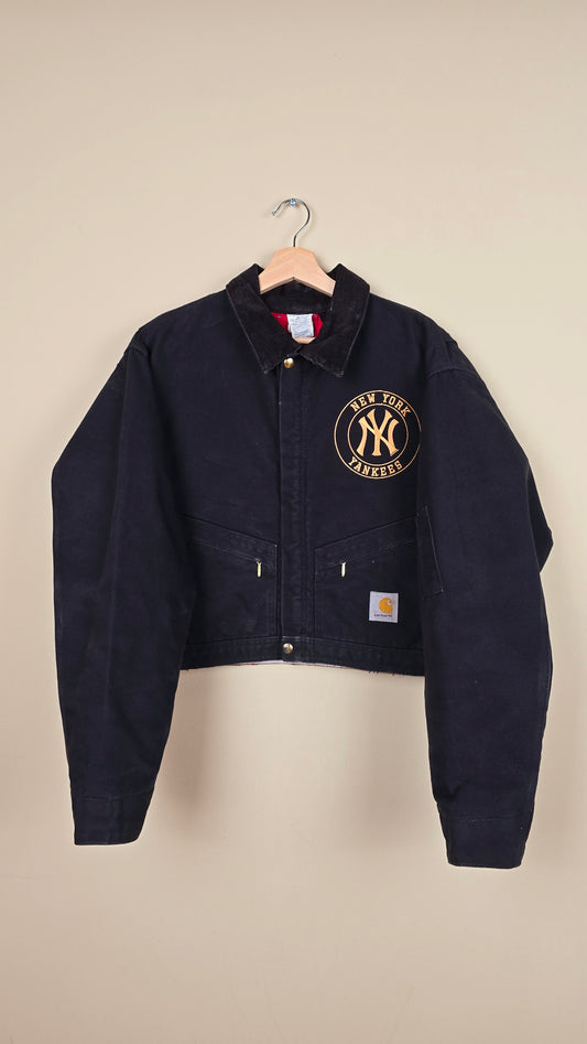 Vintage Carhartt X NY Yankees Cropped Jacket | Black - Size M (031)