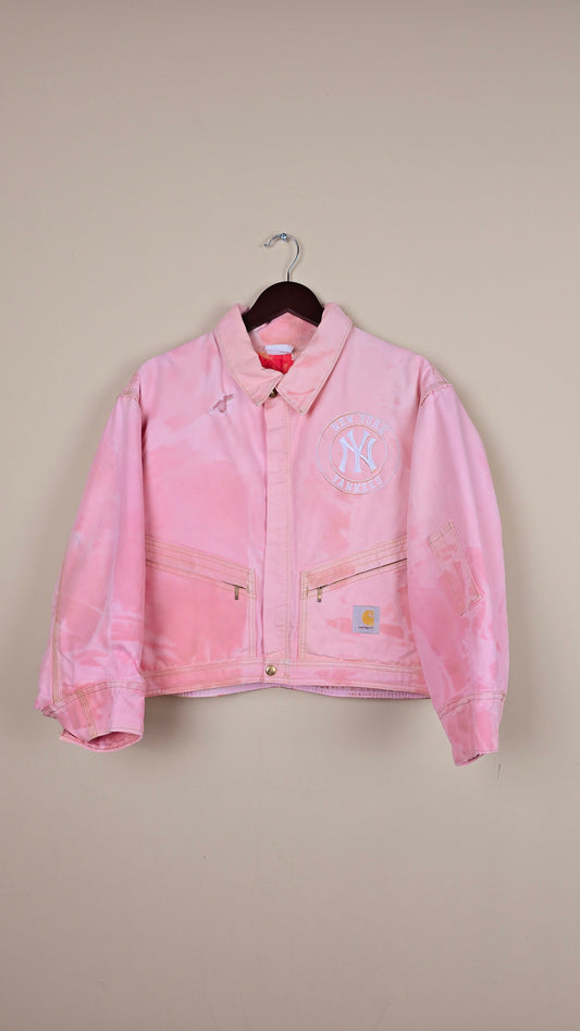 Vintage Carhartt X NY Yankees Cropped Jacket | Pink - Size M (034)