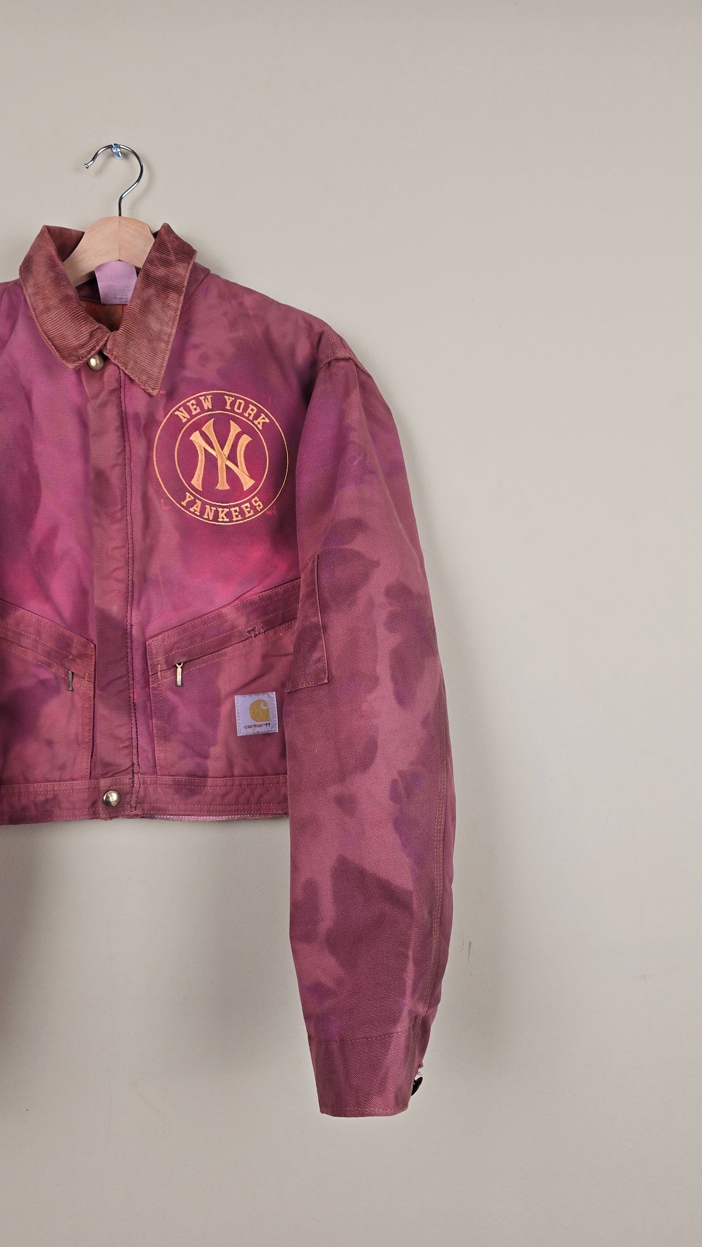 Vintage Carhartt X NY Yankees Cropped Jacket | Galactic Brown - Size M (035)