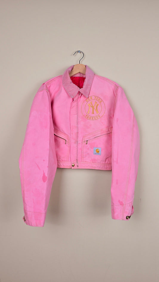Vintage Carhartt X NY Yankees Cropped Jacket | Pink - Size S (041)