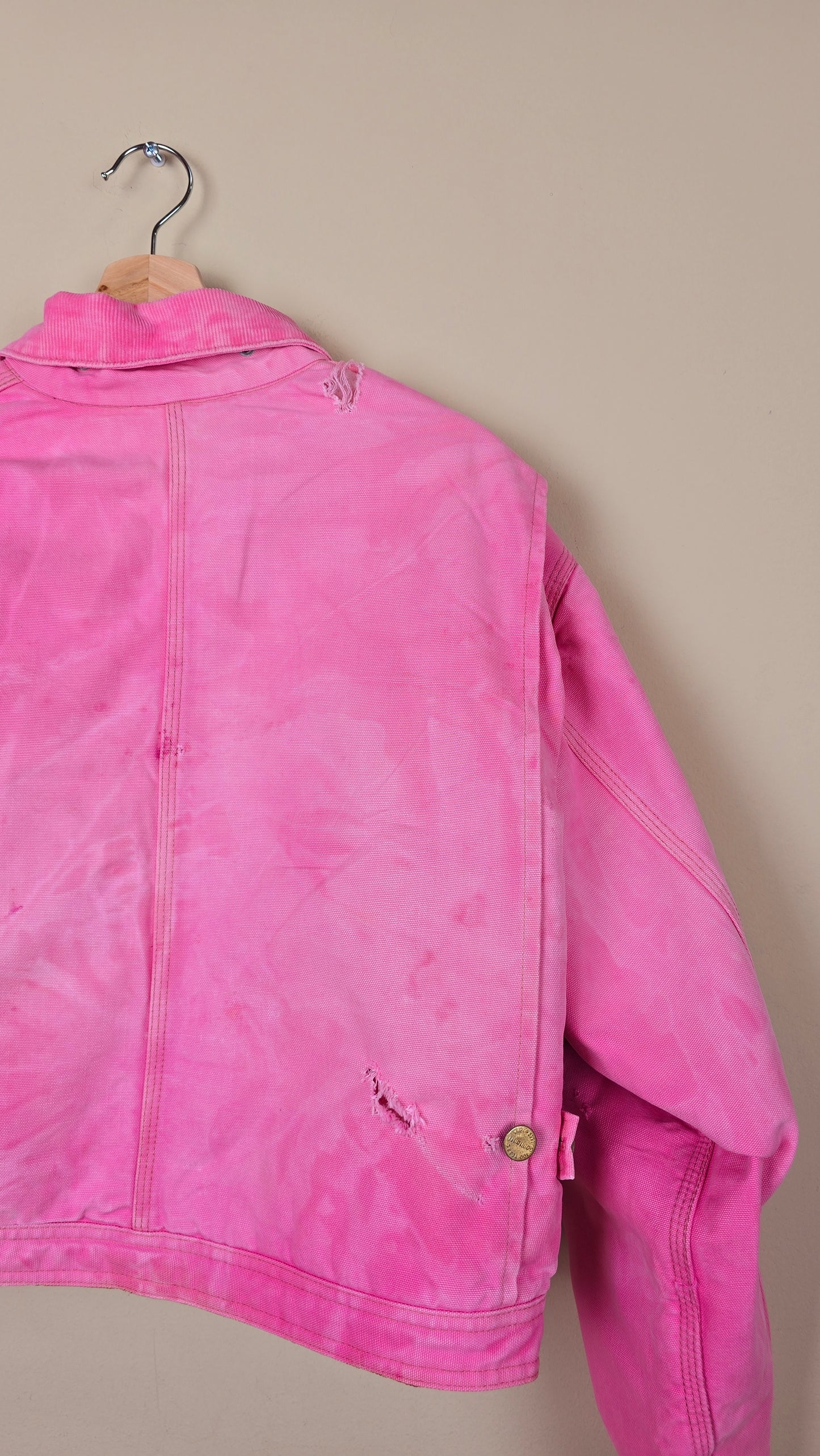 Vintage Carhartt X NY Yankees Cropped Jacket | Pink - Size M (043)