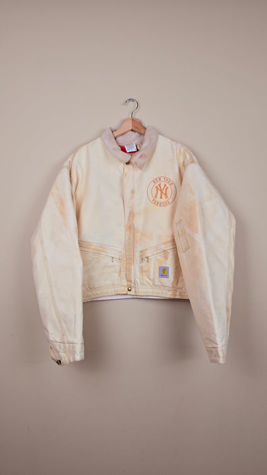Vintage Carhartt X NY Yankees Cropped Jacket | Beige - Size 2xL (050)