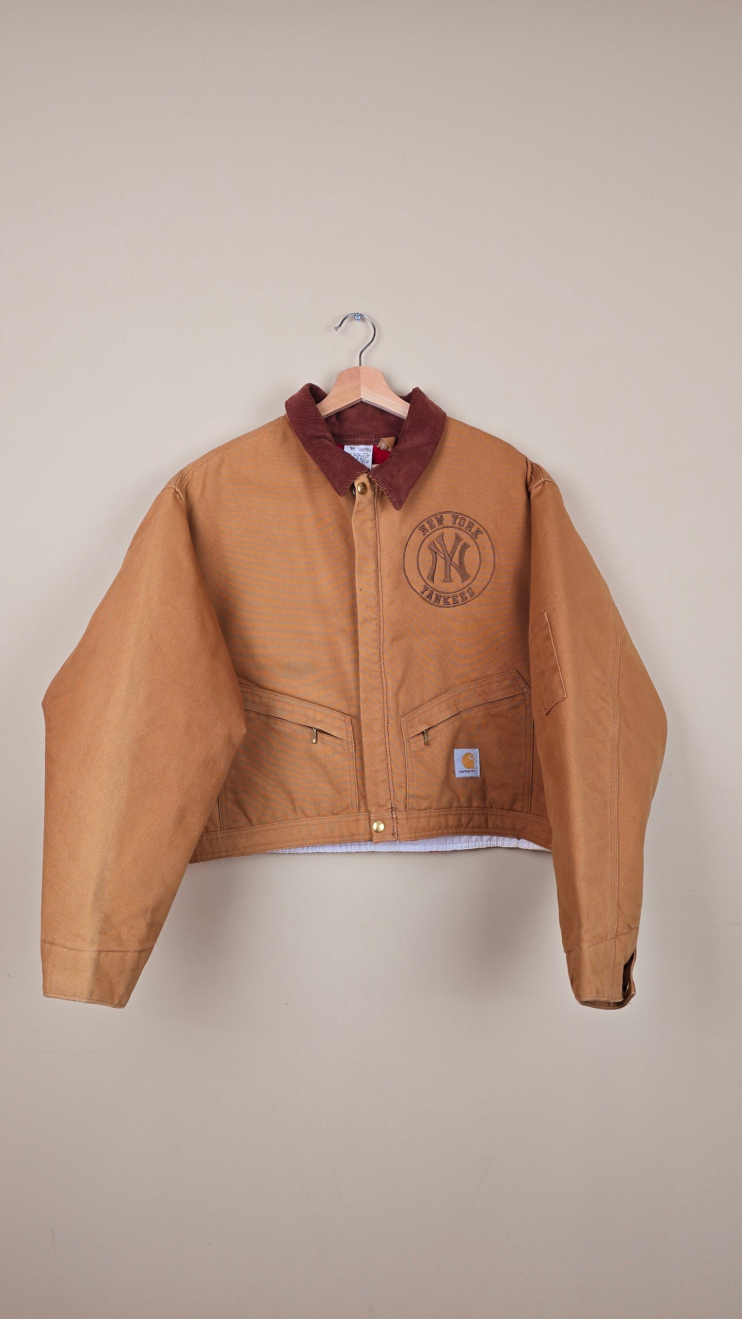 Vintage Carhartt X NY Yankees Cropped Jacket | Brown - Size xL (051)