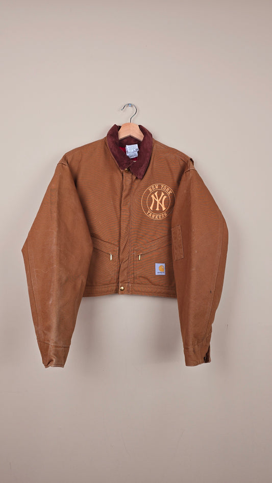 Vintage Carhartt X NY Yankees Cropped Jacket | Brown - Size L (052)