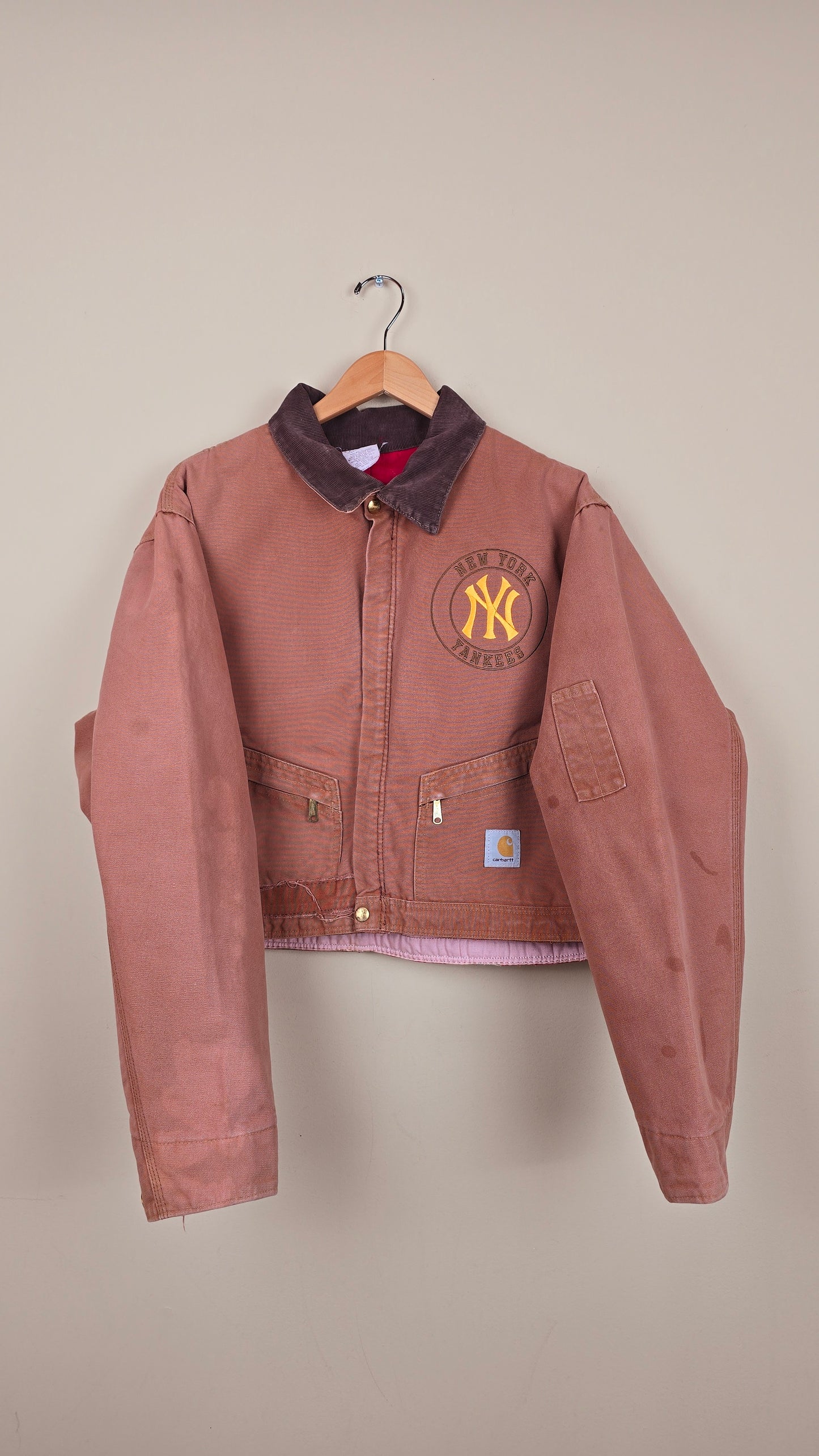 Vintage Carhartt X NY Yankees Cropped Jacket | BroWN - Size L (053)