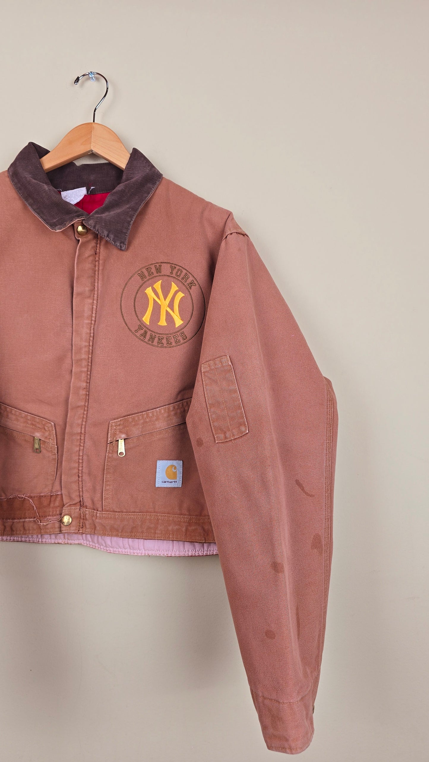 Vintage Carhartt X NY Yankees Cropped Jacket | BroWN - Size L (053)
