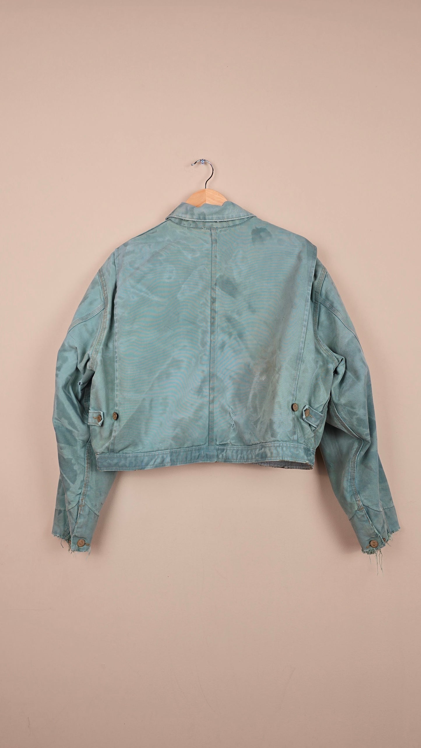 Vintage Carhartt X NY Yankees Cropped Jacket | Camo Teal - Size M (054)