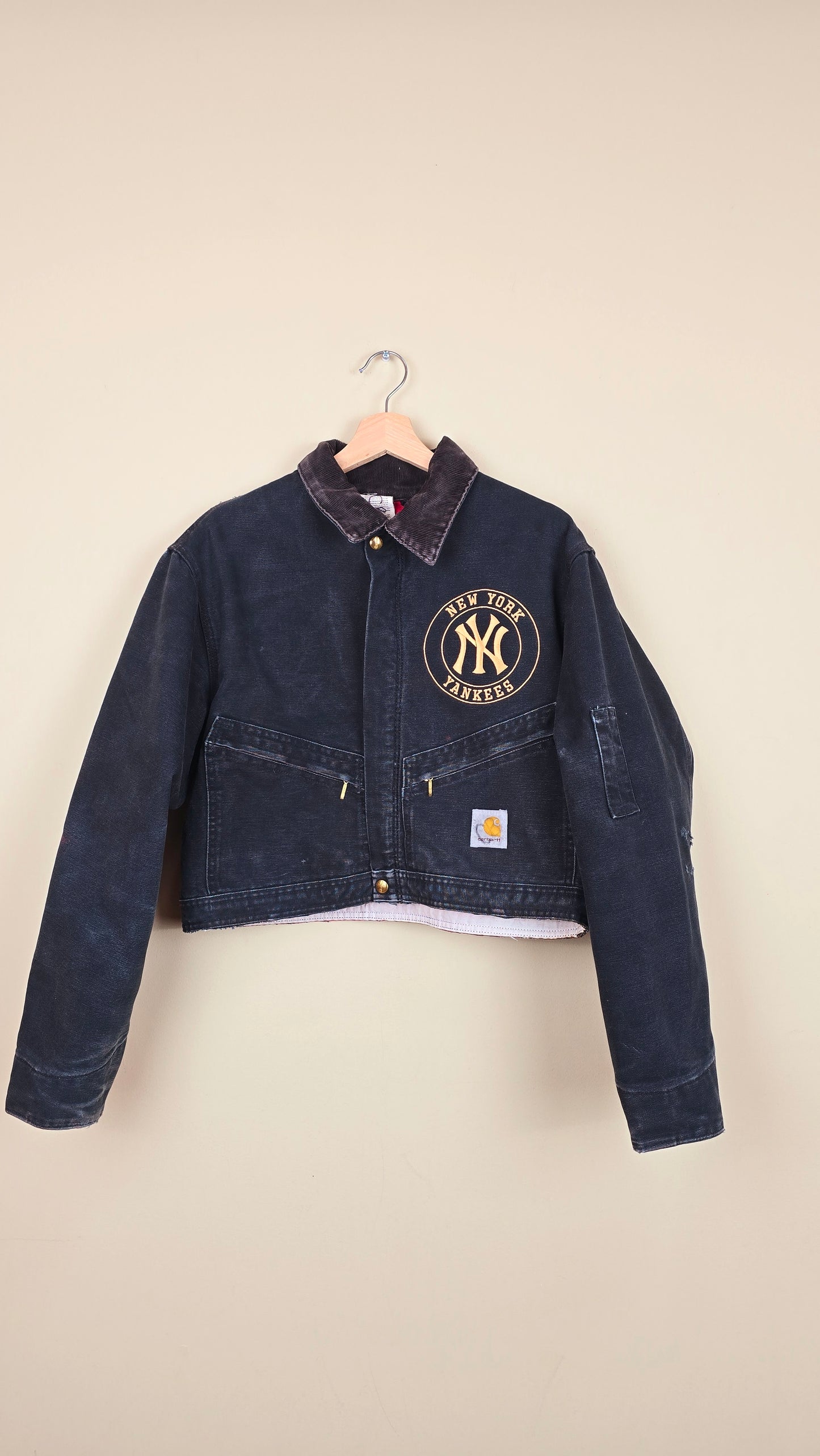 Vintage Carhartt X NY Yankees Cropped Jacket | Black - Size M (057)