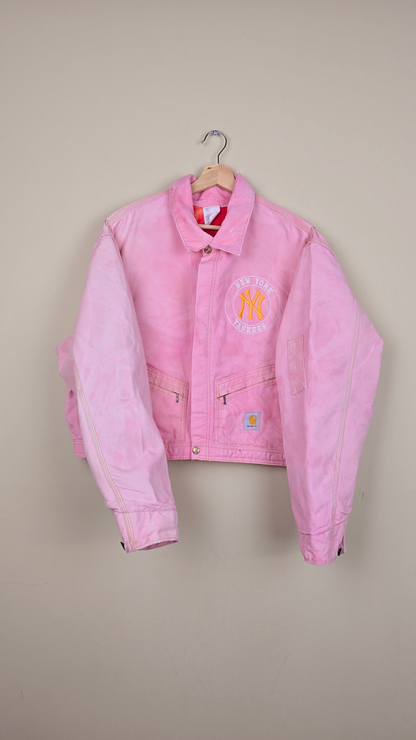 Vintage Carhartt X NY Yankees Cropped Jacket | Pink - Size xL (065)
