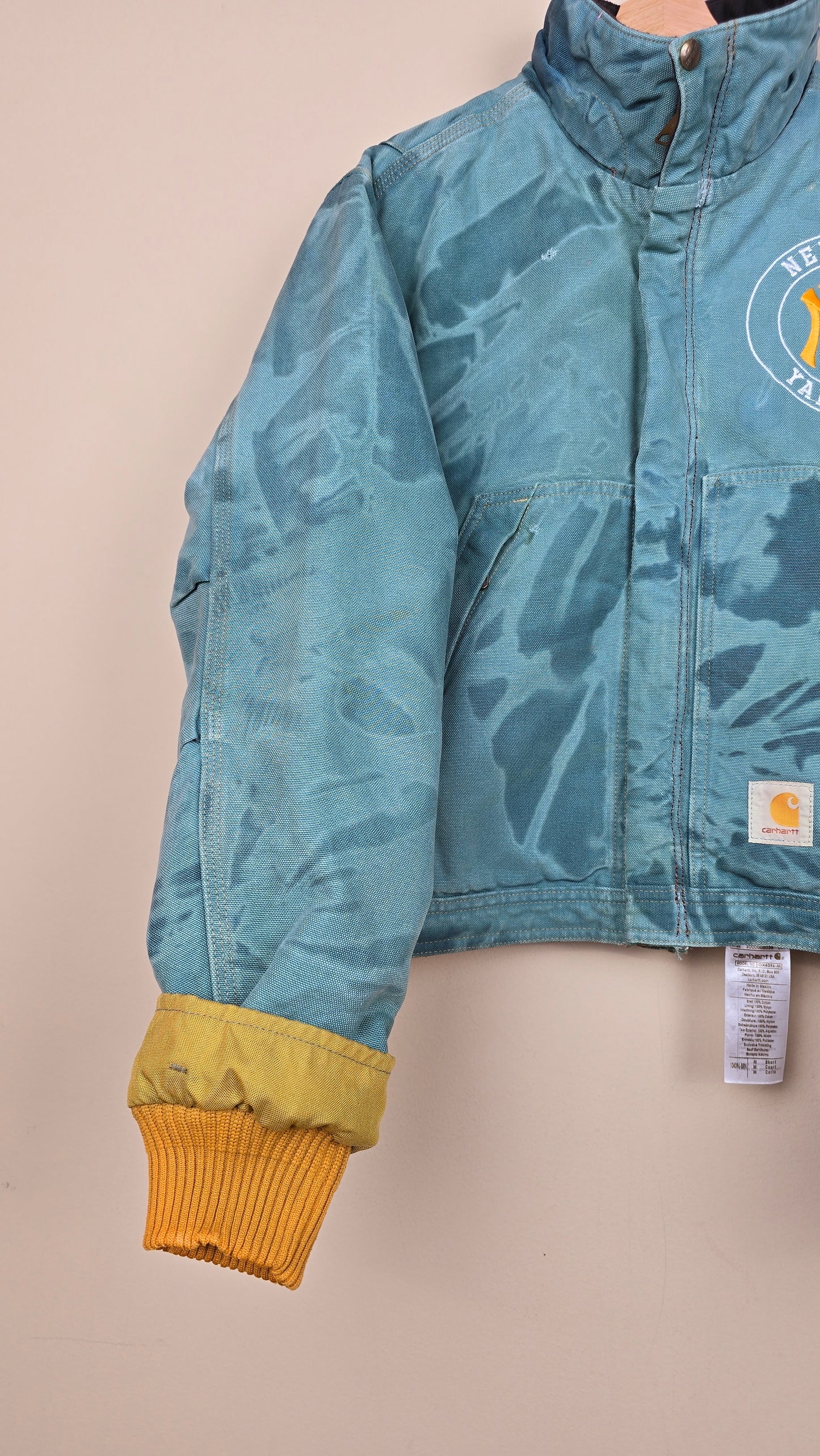 Vintage Carhartt X NY Yankees Cropped Jacket | Camo Teal - Size M (066)