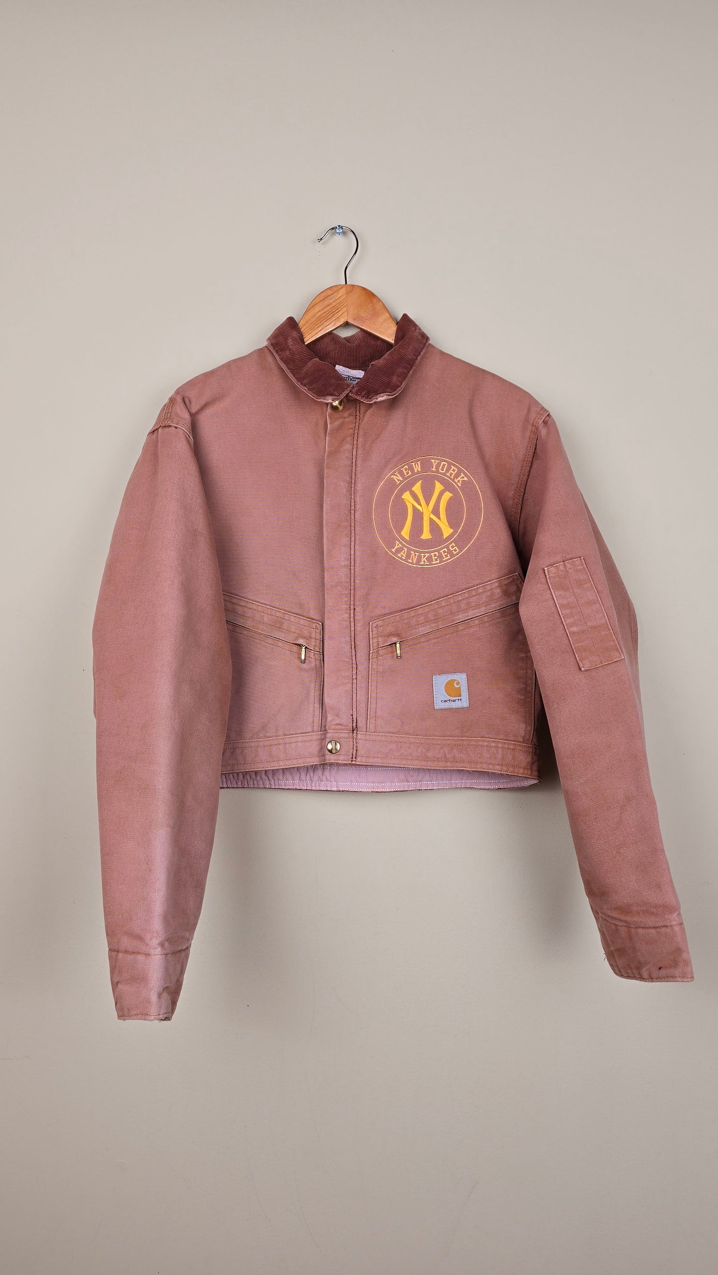 Vintage Carhartt X NY Yankees Cropped Jacket | Brown - Size M (067)