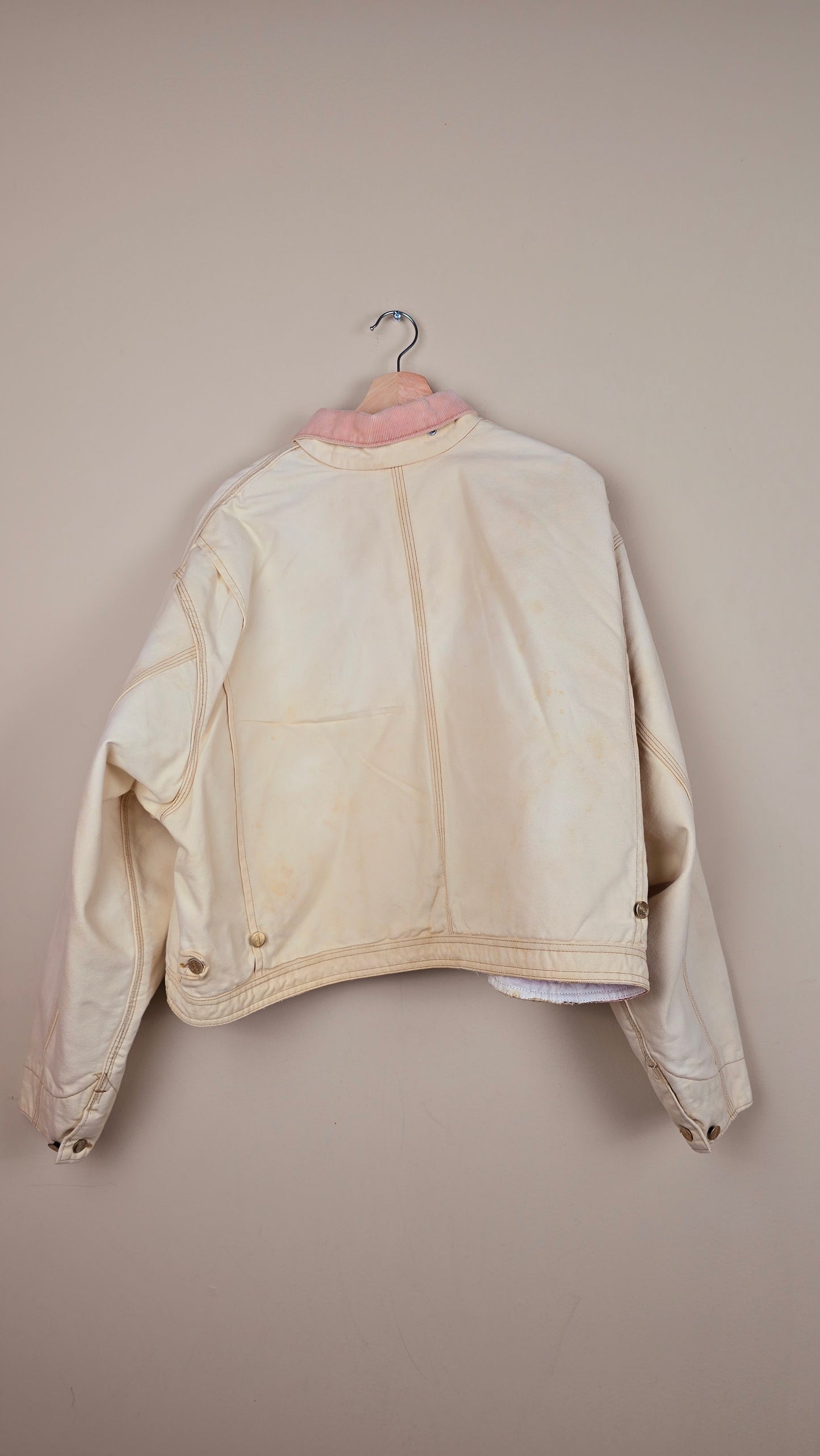 Vintage Carhartt X NY Yankees Cropped Jacket | Beige - Size 2xL (071)