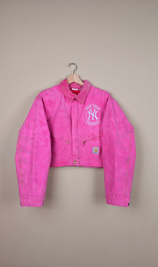 Vintage Carhartt X NY Yankees Cropped Jacket | Pink - Size M (073)