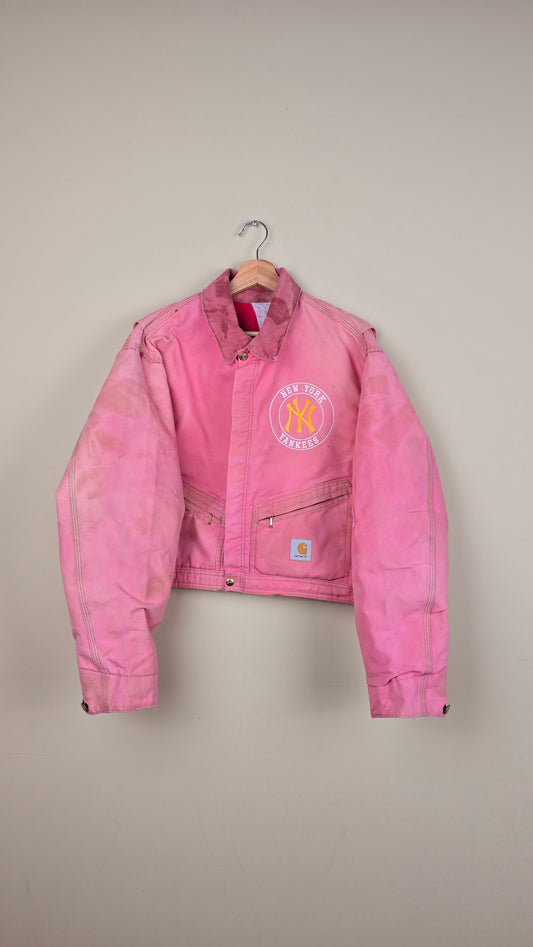 Vintage Carhartt X NY Yankees Cropped Jacket | Pink - Size M (074)